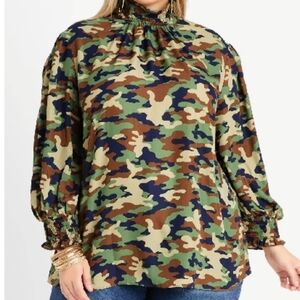 Ashley Stewart Camouflage Blouse Size 26/28